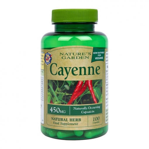 Горещ кайен пипер (Cayenne) 450mg 100 капсули Holland & Barrett