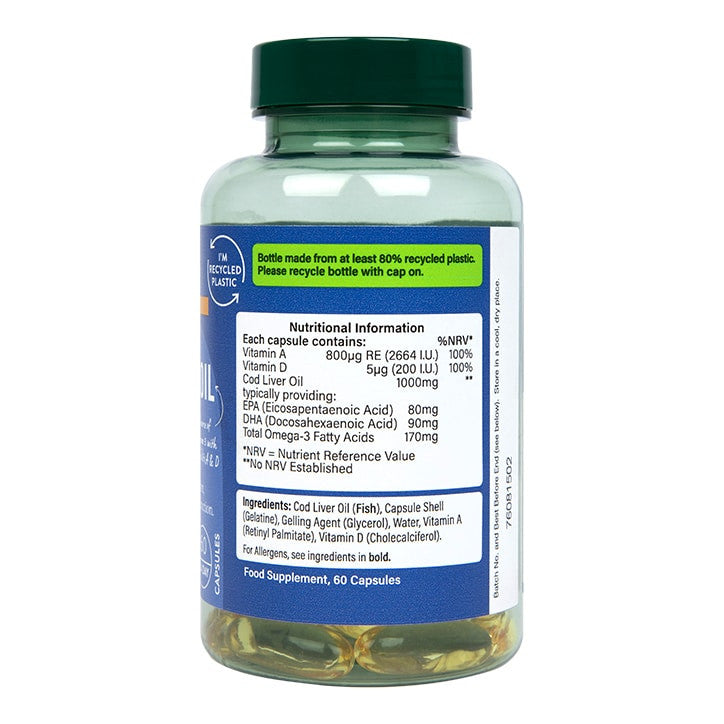 Масло от черен дроб на треска 1000 mg - 60 гел капсули