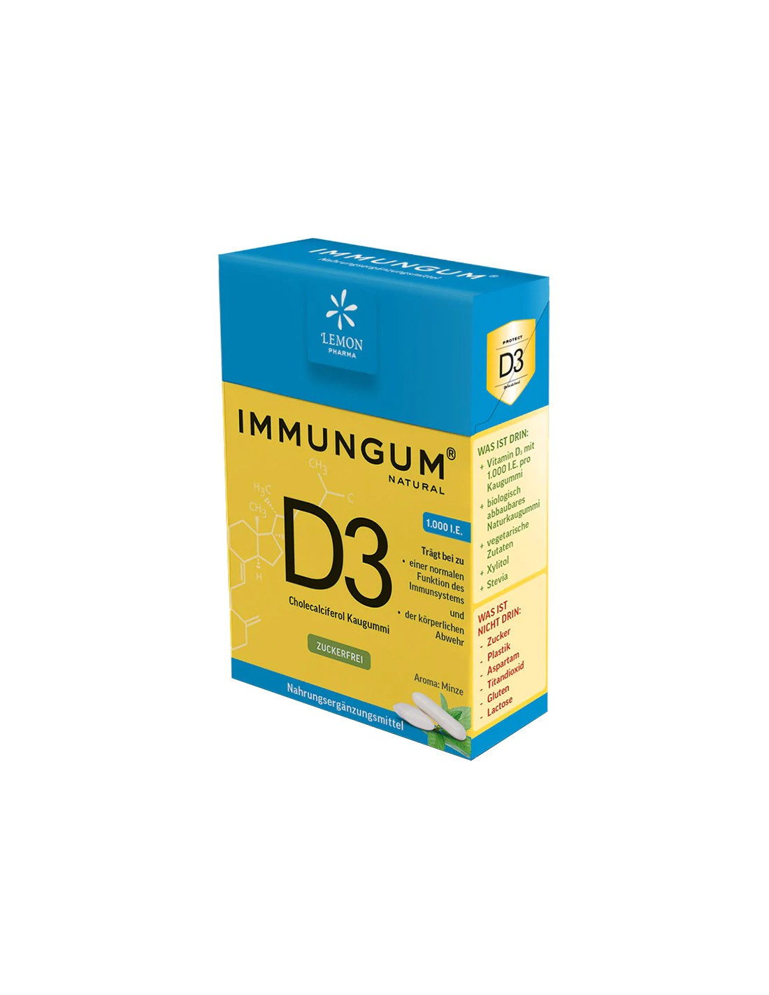 Дъвки с витамин D3 с вкус на мента - Immungum, 20 бр <tc>Lemon Pharma</tc>