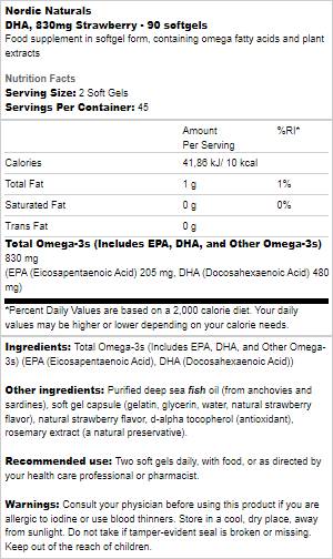 DHA 830 mg - 90 гел капсули