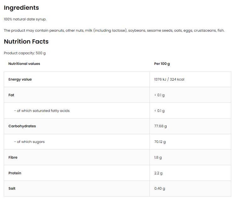 Дата сироп | Дата сироп 500 ml