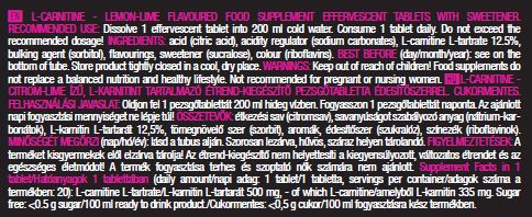 Ефервесцентни L-карнитин 500 mg/20 раздели.