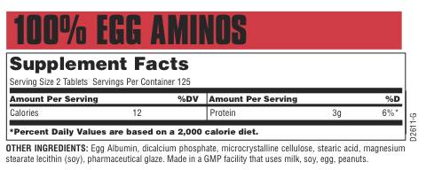 100% яйчен амино 250 таблетки