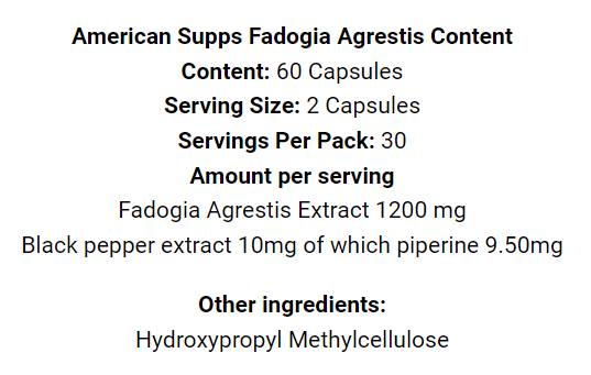 Fadogia Agrestis 1200 mg - 60 капсули