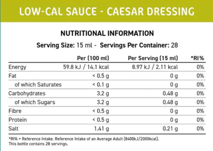 Fit Cuisine Нискокал сос | Цезар превръзка - 425 ml