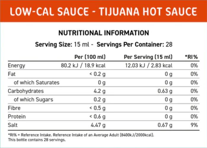 Fit Cuisine Нискокал сос | Tijuana гореща - 425 ml
