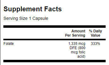 Фолиева киселина 800 mcg - 250 капсули
