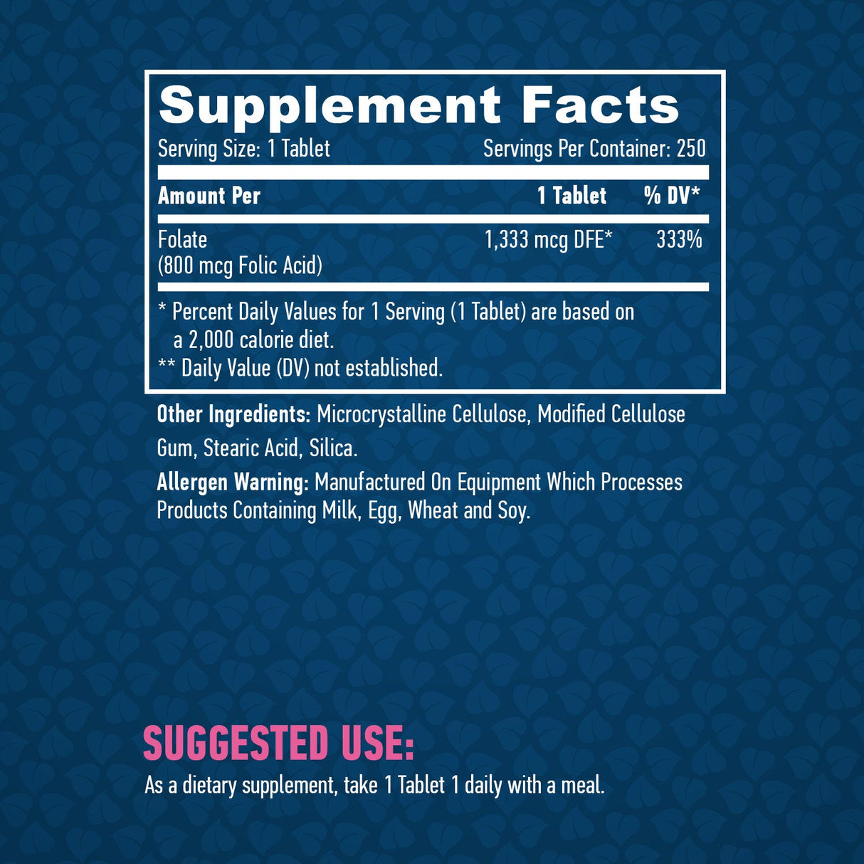 Фолиева киселина 800mcg. / 250 раздела.