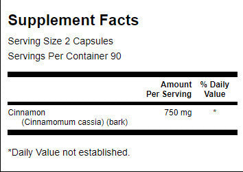 Пълен спектър канела 375 mg - 180 капсули