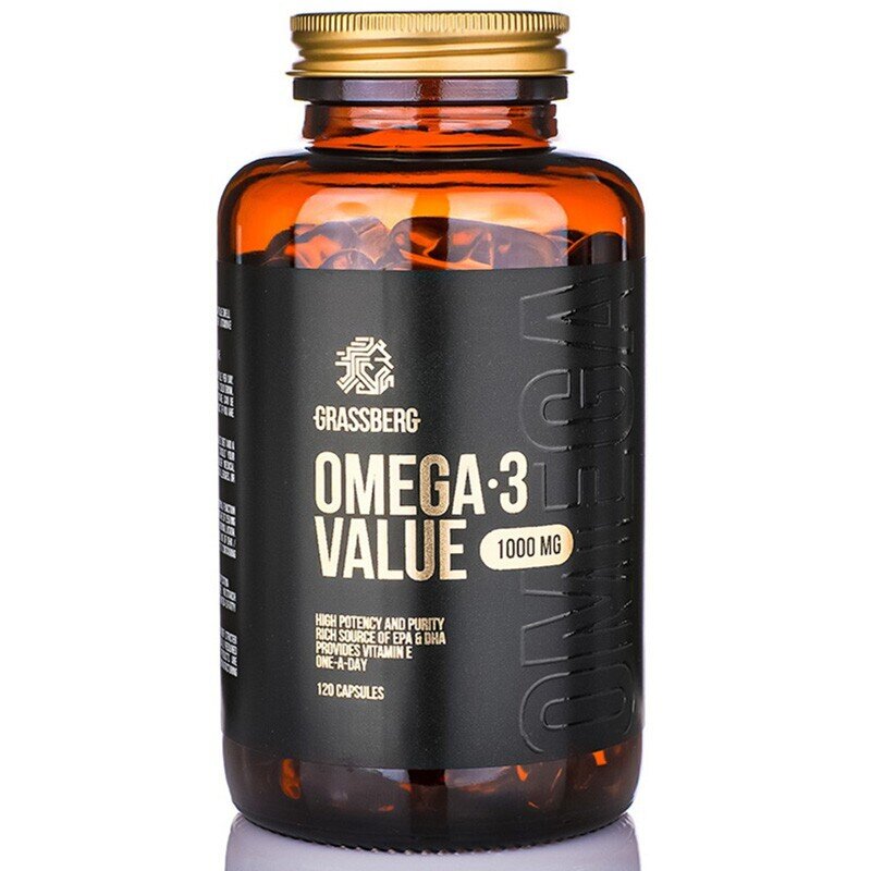 Grassberg Omega-3 стойност 1000 mg 60/90/120/капачки