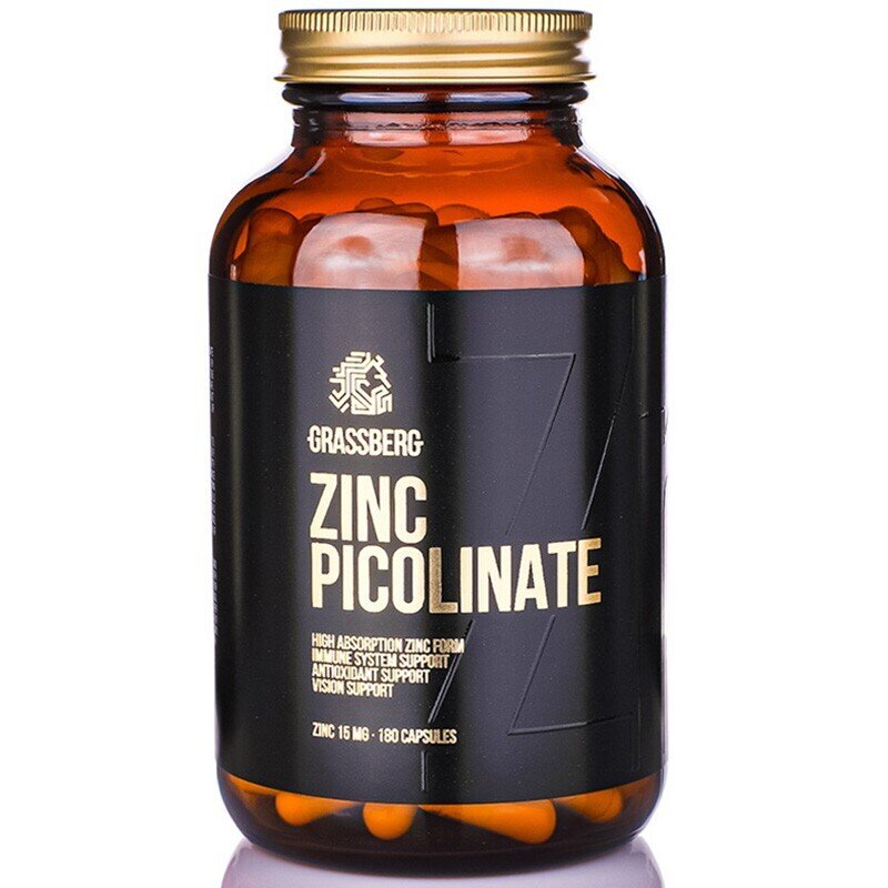 Grassberg Zinc Picolinate 15mg - Висока абсорбция 60 капачки