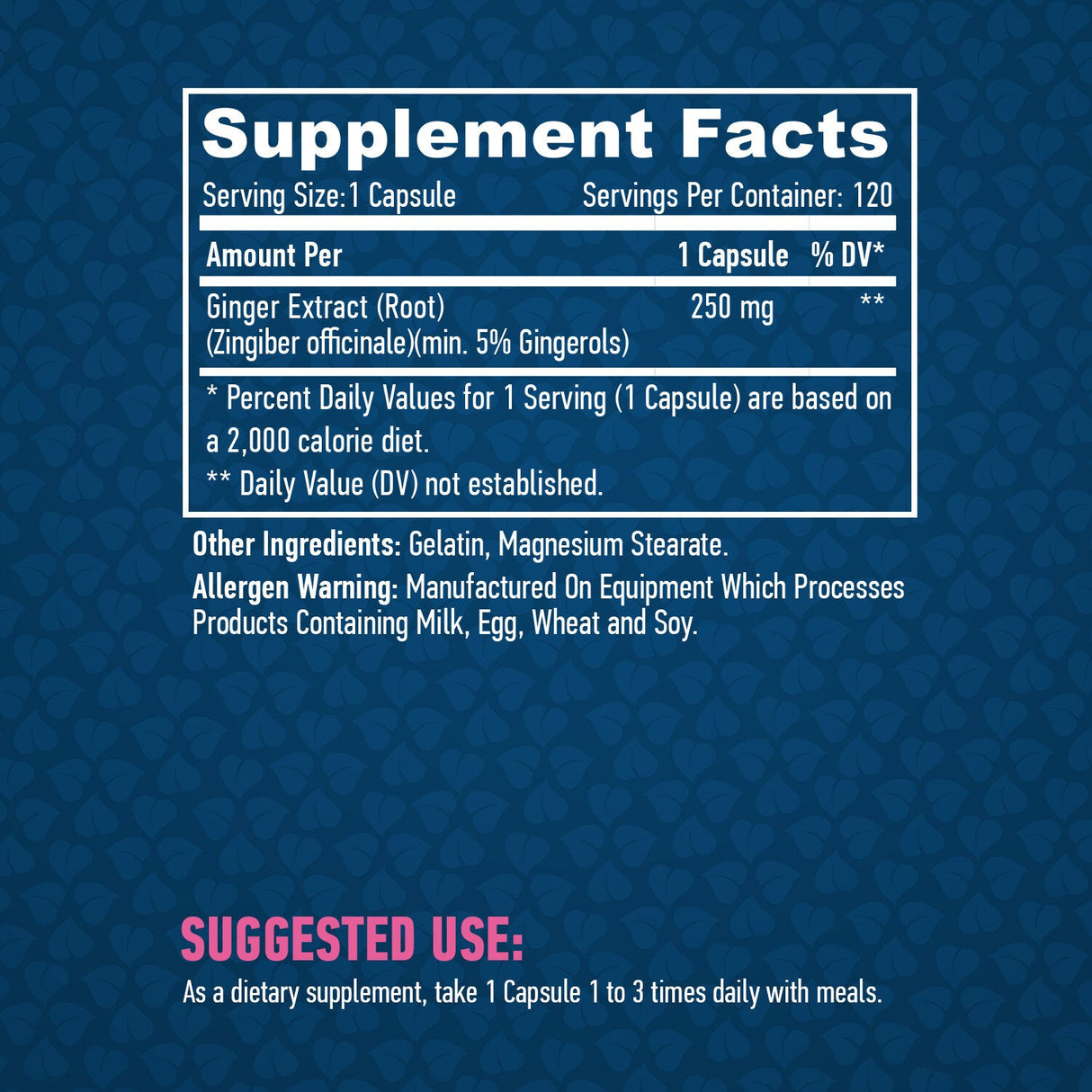 Джинджифил 250mg. / 120 VCAPS.