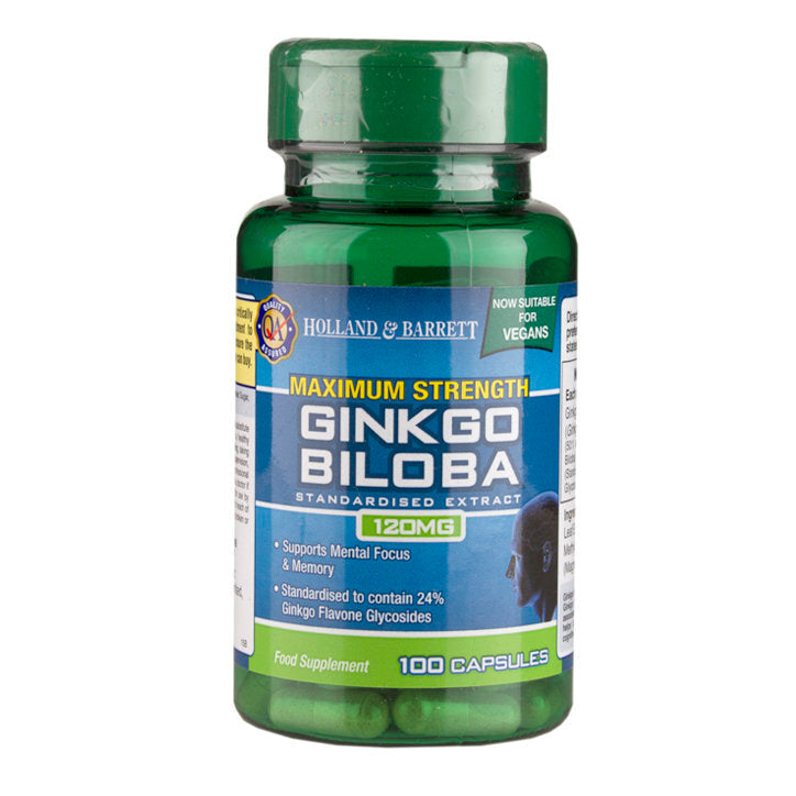 Ginkgo Biloba Максимална якост (Ginkgo Biloba) 120mg 100 капсули Holland & Barrett