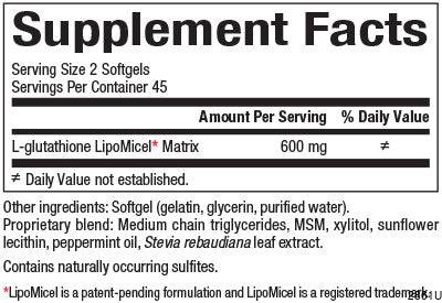 Глутатион липомицел матрица 300 mg - 90 гел капсули