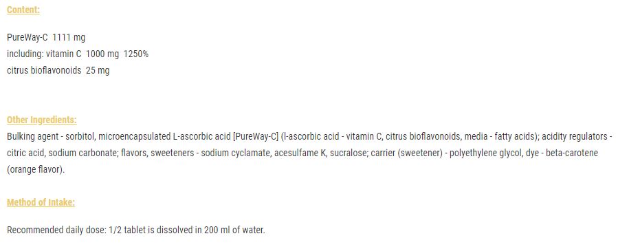 Gold Vit C 1000/Effervescent - 20 ефервесцентни таблетки
