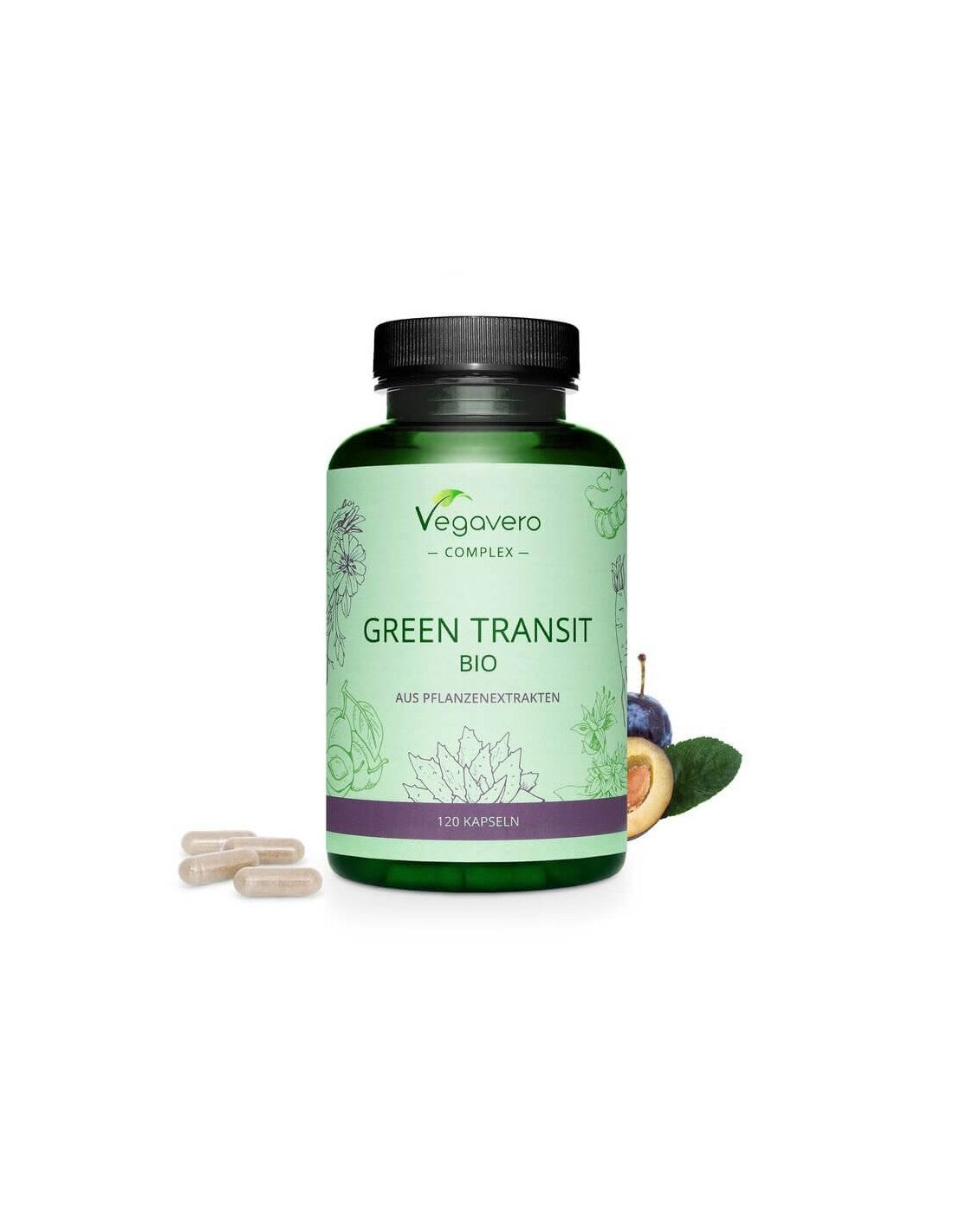 Green Transit Bio/ Билкова формула за добро храносмилане, 120 <tc>Vegavero</tc> капсули