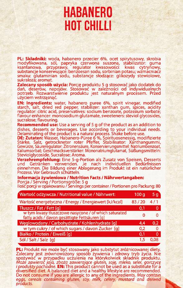 HABANERO SOTE CHILLI SACE | Нискокалория - 400 ml