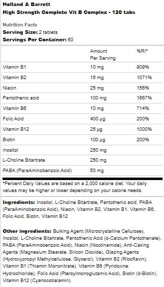 Висока якост | Пълен комплекс Vit B - 120 таблетки