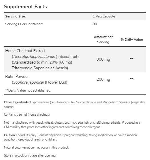 Конски кестен 300 mg - 90 капсули