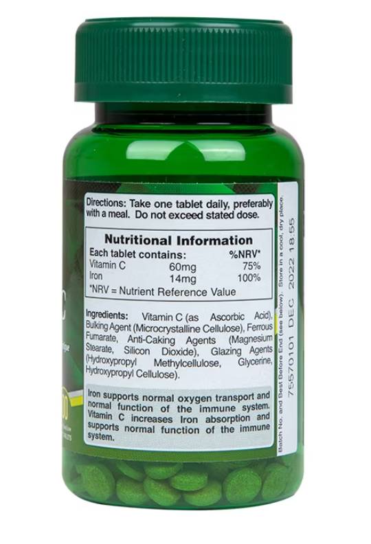 Желязо 14 mg и витамин С 60 mg - 100 таблетки