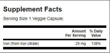 Желязо цитрат 25 mg - 60 капсули