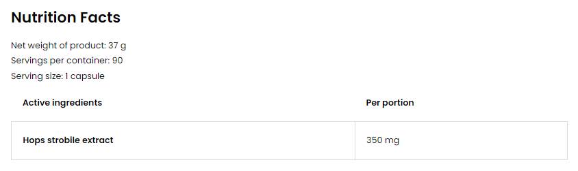 Hops Strobile 350 mg | VEGE 90 капсули