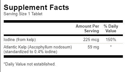 Източник на келп / йод / 225mcg. / 250 раздела. - 0