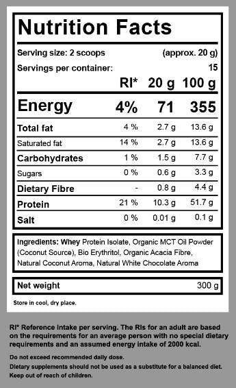 Keto суроватъчен изолат + MCT - 300 грама
