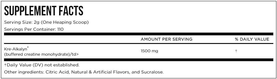 Kre -Alkalyn EFX прах - 210 ~ 220 грама