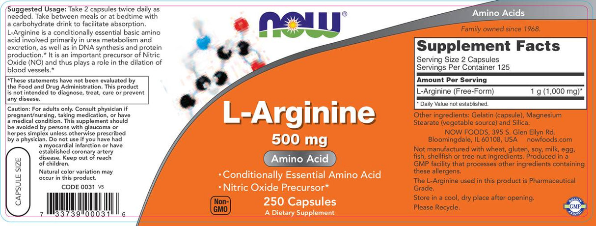 L -аргинин 500 mg - 250 капсули