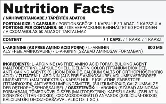L -аргинин 800 mg - 60 капсули