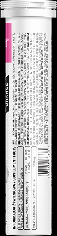 L-карнитин 1000/ефервесцентни 20 разтворими таблетки