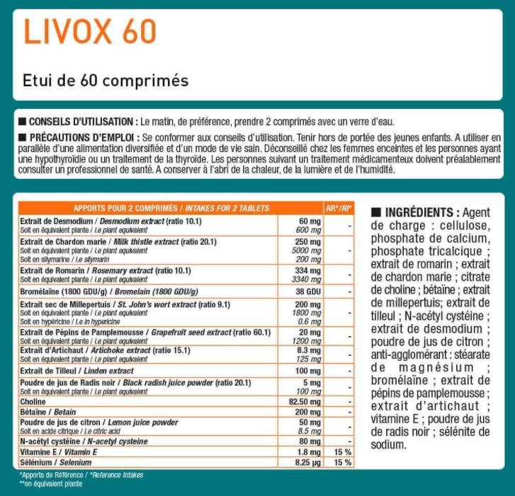 LIV.OX® 60 | Формула за детоксикация и защита на черния дроб 60 таблетки