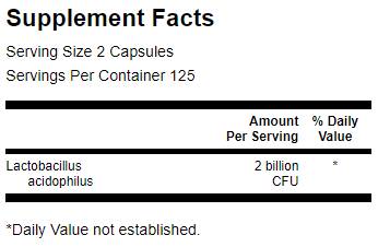 Lactobacillus acidophilus 2 милиарда cfu 250 капсули