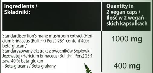 Лъвска грива | 40% бета -глюкани - 60 капсули