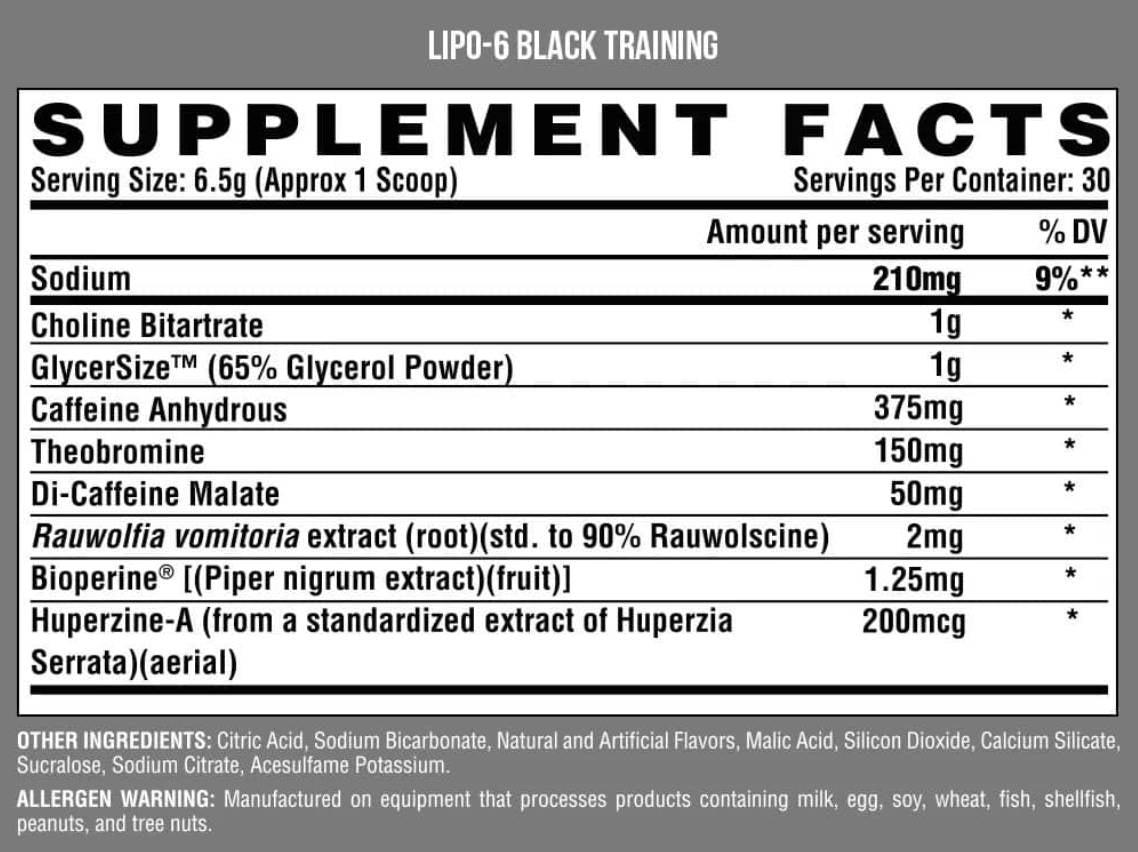 Lipo 6 Черно обучение/предварителна тренировка - 264 грама