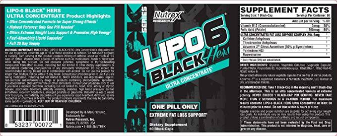 Lipo 6 нейните черни UC 60 капсули