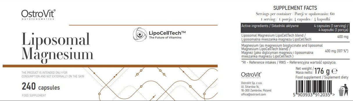Липозомен магнезий | LipocellTech ™ 240 капсули