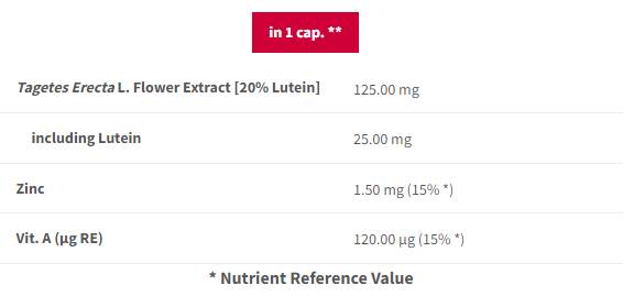 Лутеин 25 mg | За грижи за очите - 90 капсули