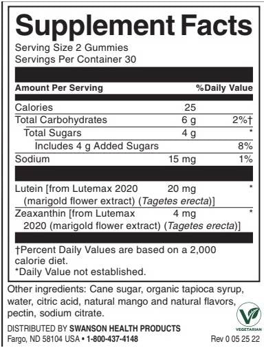 Lutein & Zeaxanthin Gummies | Манго - 60 дъвчащи таблетки