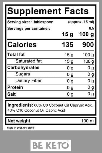MCT маслена течност C8 + C10 - 1000 ml