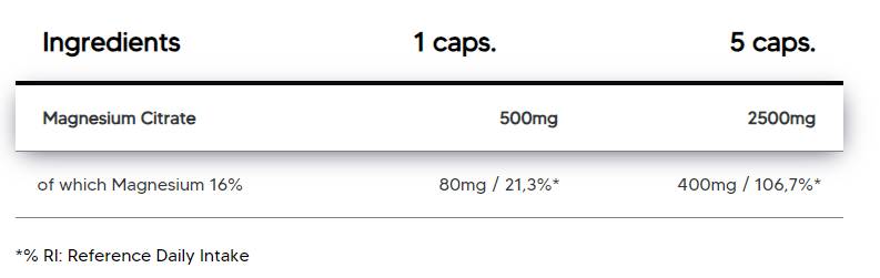 Магнезиев цитрат 500 mg - 150 капсули