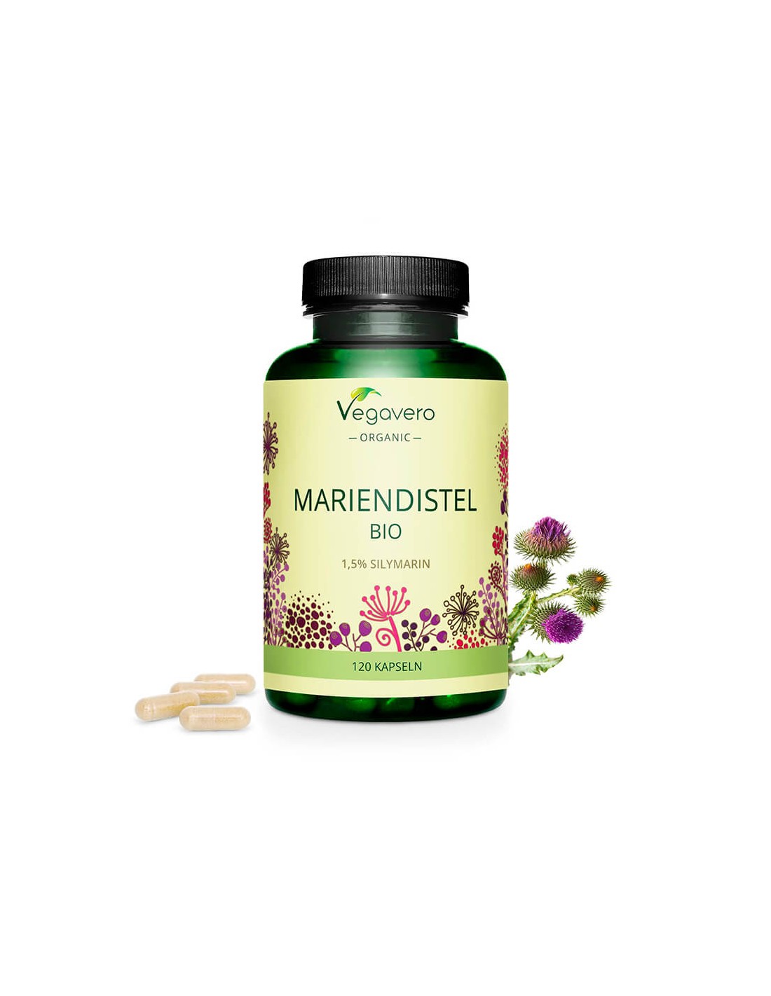 Mariendistel Bio - Органичен бял трън, 120 капсули <tc>Vegavero</tc>