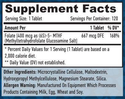Метил фолат 400 mcg / 120 раздели