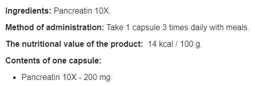 Панкреатин 10x 200 mg - 100 капсули