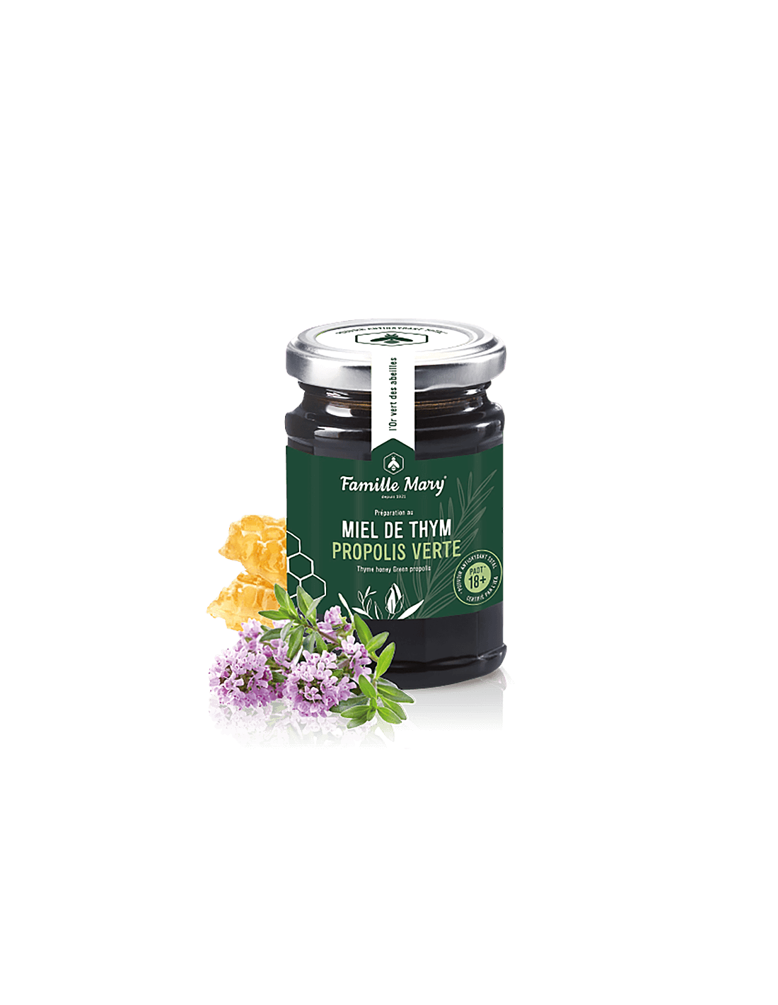 Miel de Tym Propolis Verte / Мед от мащерка и Green Propolis, 200 g Famille Mary