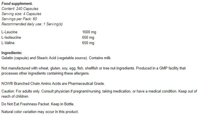Аминокиселини с разклонена верига / BCAA - 120 капсули