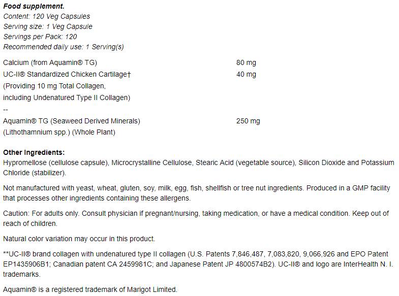 UC II / Тип 2 Колаген 40 mg - 120 капсули