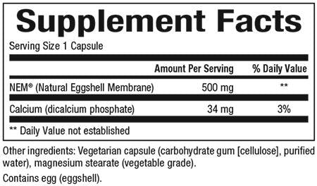 Естествена мембрана на яйчните черупки 500 mg - 60 капсули