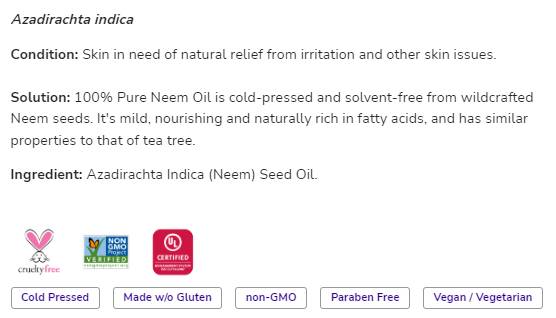 Neem Oil | 100% чиста азадирахта индика - 30 ml